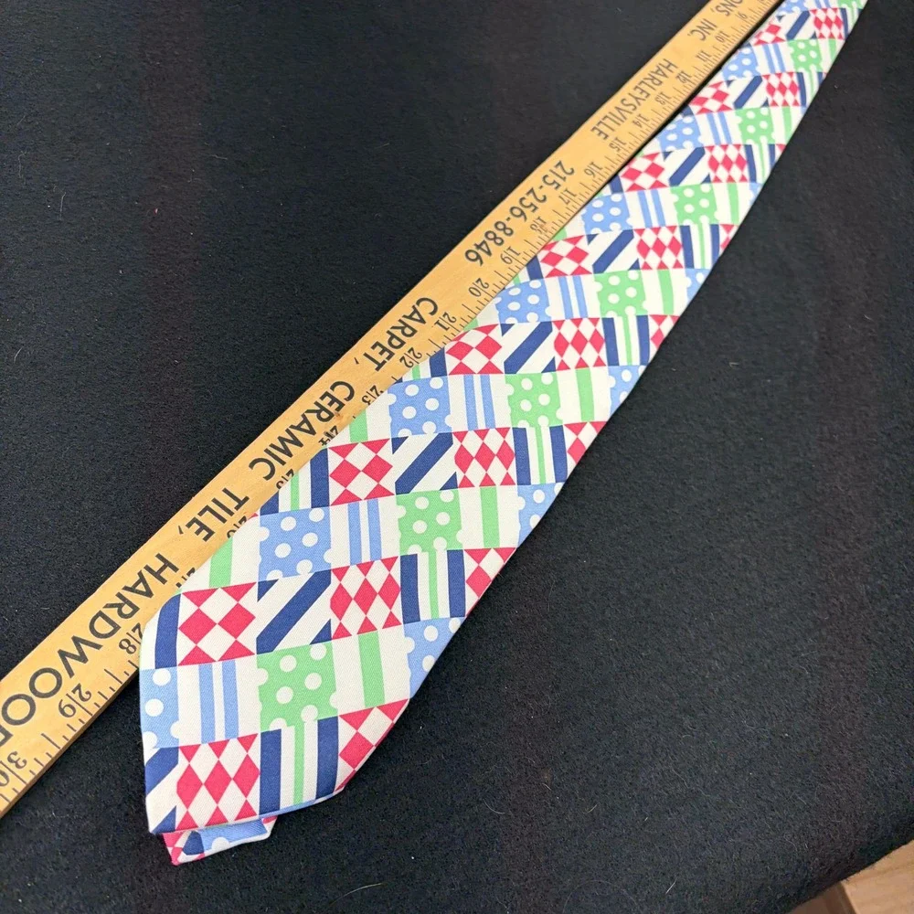 Vineyard Vines Kentucky Derby Silk Tie Patchwork Necktie Preppy Horse Racing